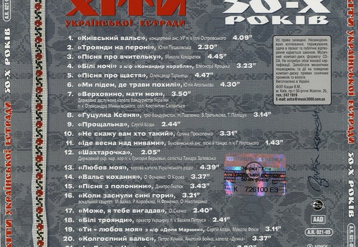 Хіти Української Естради 50-х Років